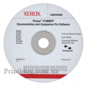 Оригинальный диск с драйверами Xerox Phaser 3100 MFP