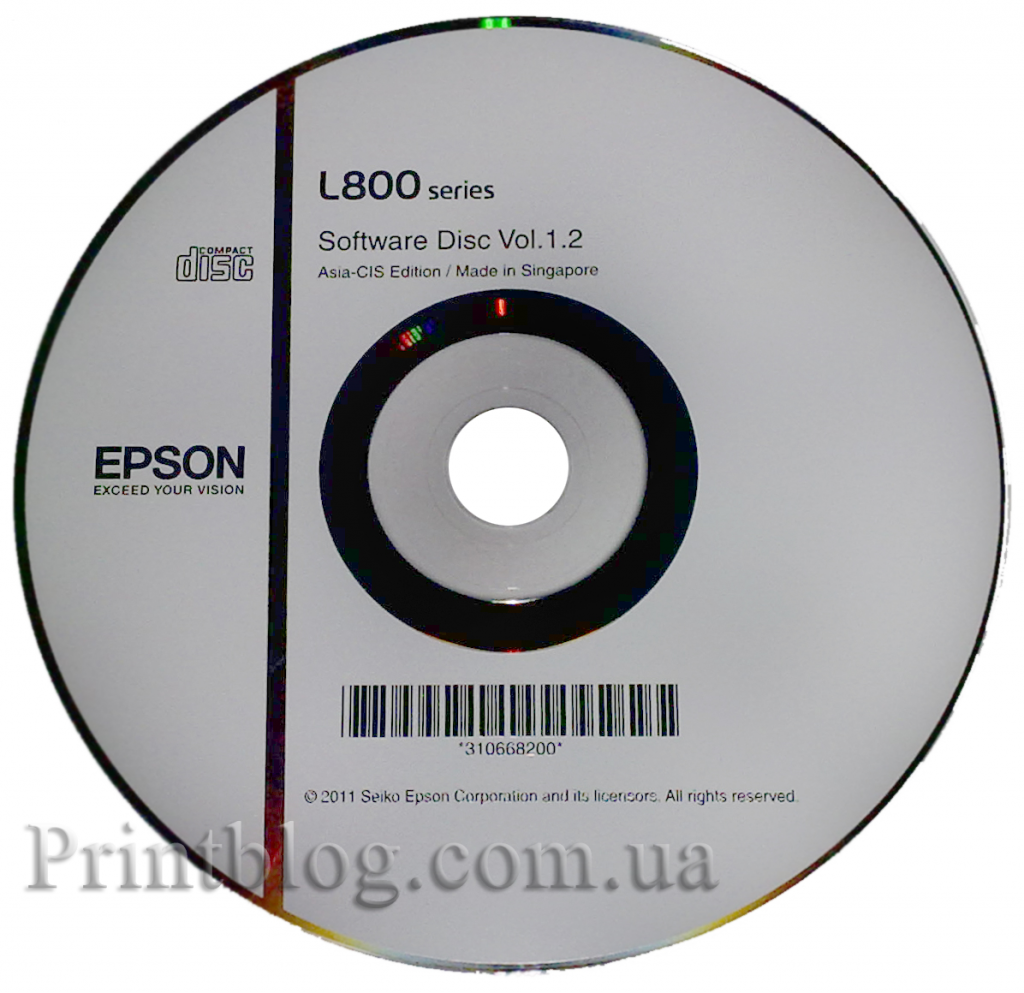 Установочный диск Epson L800