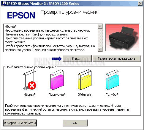 Как сбросить уровень чернил на принтерах Epson L100, L110, L200, L210, L300, L350, L355, L800: подробная инструкция