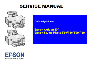 Service manual parts Epson P50 T50 T59 T60 Artisan 50