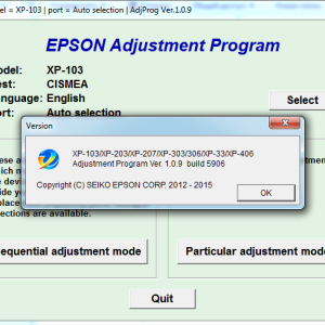 Adjustment program для Epson XP-103, XP-203, XP-207, XP-303, XP-306, XP-33, XP-406 (сброс памперса)