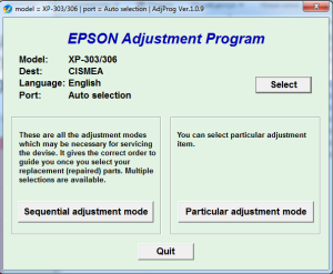 Adjustment program для Epson XP-103, XP-203, XP-207, XP-303, XP-306, XP-33, XP-406 (сброс памперса)