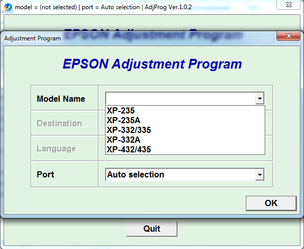 Epson XP-55, XP-510, XP-610, XP-615, XP-710, XP-810 (Euro, Belgium