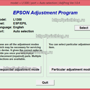 Download Adjustment program Epson L1300