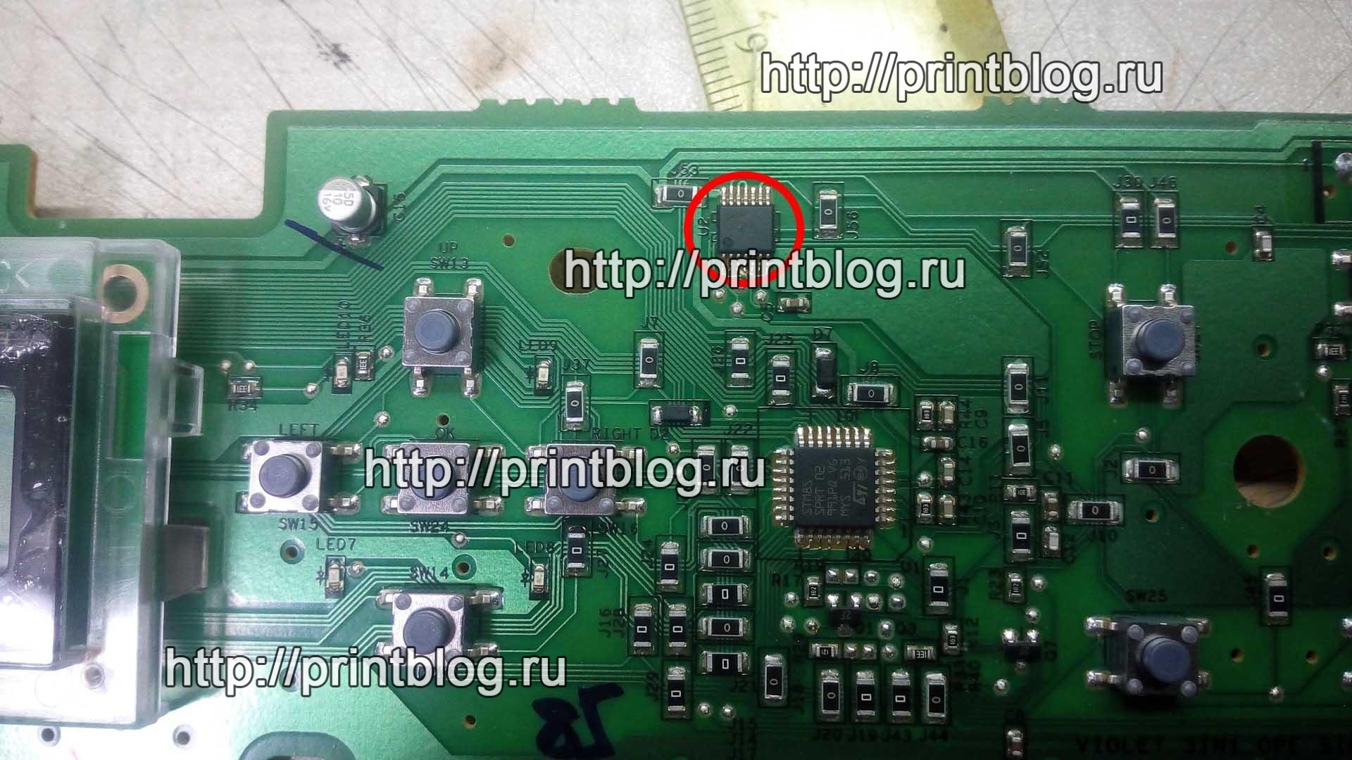 Сложный ремонт Samsung M2070, не включается, не определяется компьютером, черные квадраты на экране