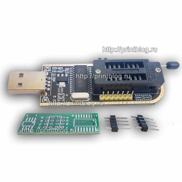 Программатор 25 SPI и 24 EEPROM CH341A Pro USB MinProgrammer