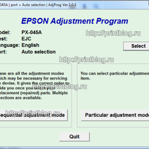Adjustment program Epson PX-045A, PX-405A, PX-435A