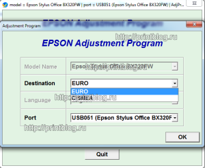 Adjustment program Epson Stylus Office BX320FW (EURO)