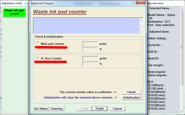 Adjustment program для Epson Stylus T30, Workforce 30