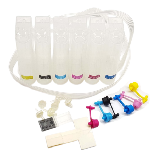 СНПЧ емкость 6цв. с пробками и чернильным шлейфом 1м.