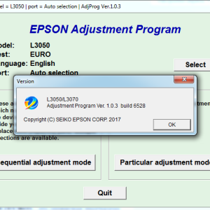 EPSON L3050, L3070 Adjustment program Ver. 1.0.3 build 6528 (сброс памперса