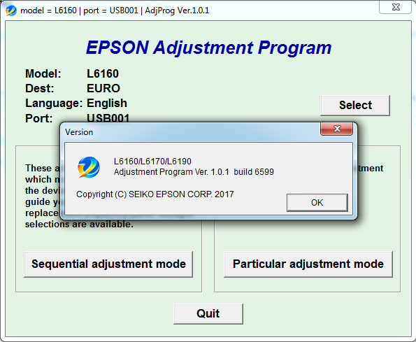 EPSON L6160, L6170, L6190 Adjustment 