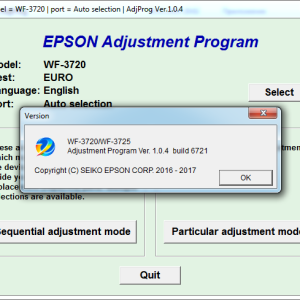 Adjustment program Epson WF-3720, WF-3725 (сброс памперса)