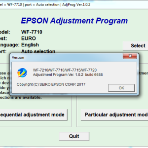 Adjustment program Epson WF-7210, WF-7710, WF-7715, WF-7720 (Сброс только Platen pad counter)
