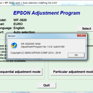 Adjustment program Epson WF-3620, WF-3640 (Сброс только Platen pad counter)