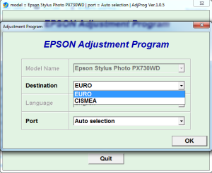 Adjustment program Epson PX730WD (Сброс памперса)