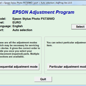 Adjustment program Epson PX730WD (Сброс памперса)