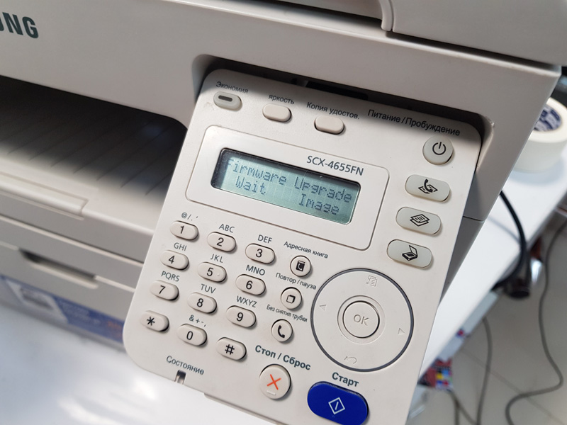 SAMSUNG SCX-4655FN Firmware Upgrade Waite Image на экране, не определяется компьютером
