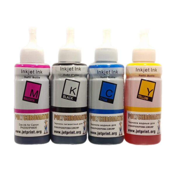 Комплект чернил Canon Polychromatic 4 цвета (водорастворимые+чёрный пигмент)