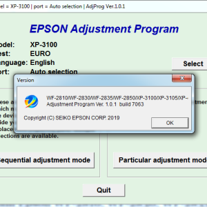 Adjustment program Epson WF-2810, WF-2830, WF-2835, WF-2850, XP-3100, XP-3105, XP-4100, XP-4105 (Не сбрасывает основной счетчик памперса)