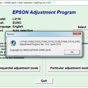 Adjustment program Epson L1110, L3100, L3101, L3110, L3111, L3116, L3150, L3151, L3156, L5190 (Сброс памперса)