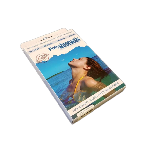 Фотобумага глянцевая, Polychromatic, 10х15, 230г/м, 50л.