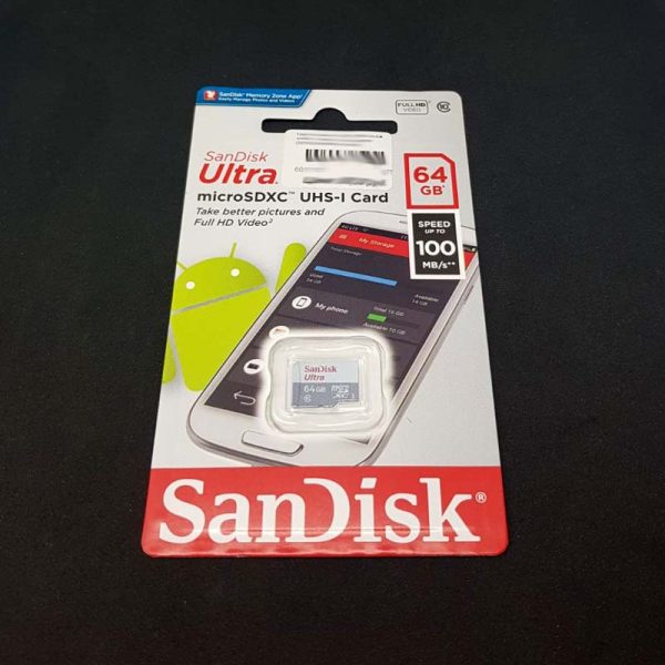 Карта памяти microSDXC 64Gb Sandisk UHS-I class 10 Uitra без адаптера (SDSQUNR-064G-GN3MN)