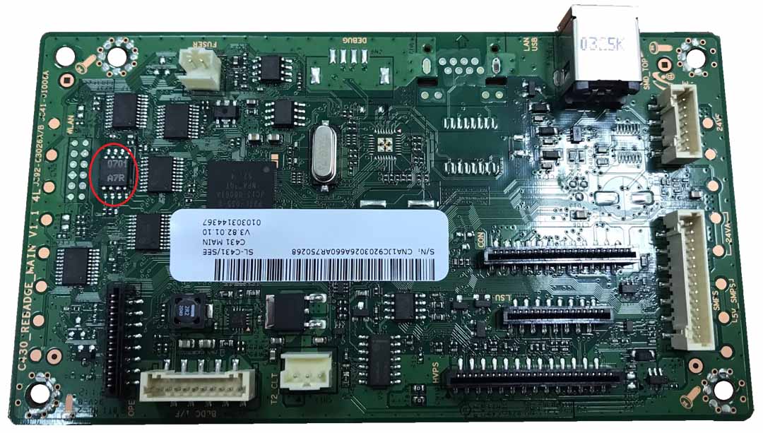HP Color Laser 150A, 150NW с V3.82.01.10 до V3.82.01.08 Микросхема 25Q64  для понижения версии прошивки в принтере HP Color Laser 150A, 150NW с  V3.82.01.11 до V3.82.01.08