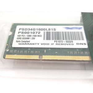 Память SODIMM DDR3L 4096MB PC12800 1600MHz CL11 Patriot Signature [PSD34G1600L81S]