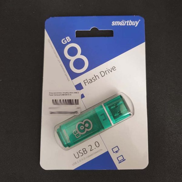 Флеш-накопитель Smartbuy 8Gb USB2.0 Paean Зеленый (SB8GBGS-G)