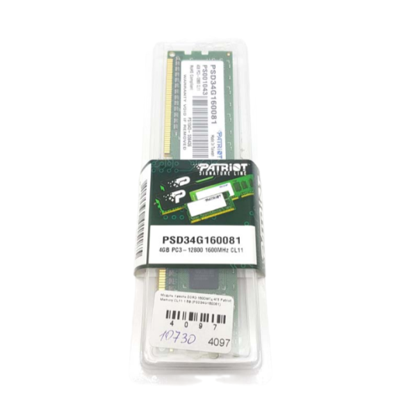 Модуль памяти DDR3-1600МГц 4Гб Patriot Memory CL11 1.5B (PSD34G160081)