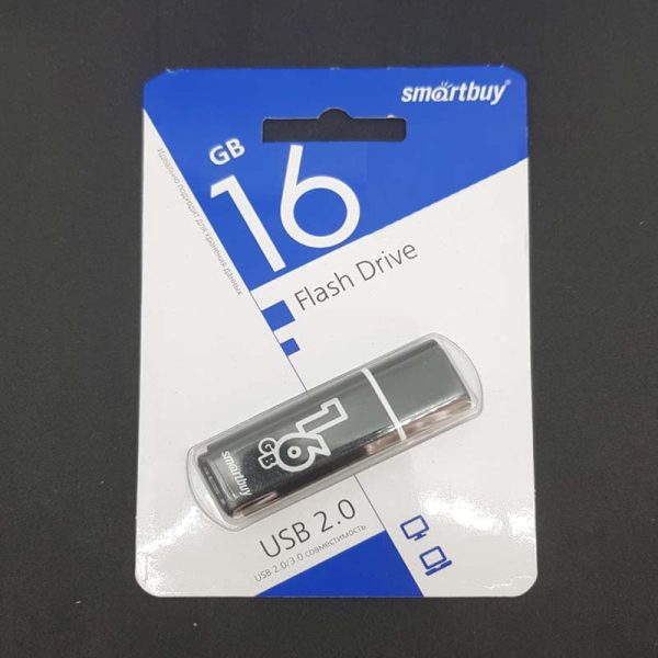 Флеш-накопитель Smartbuy 16Gb USB2.0 Glossy Чёрный (SB16GBGS-K)
