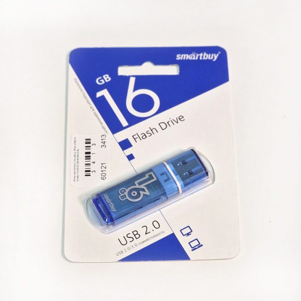 Флеш-накопитель Smartbuy 16Gb USB2.0 Glossy Голубой (SB16GBGS-B)
