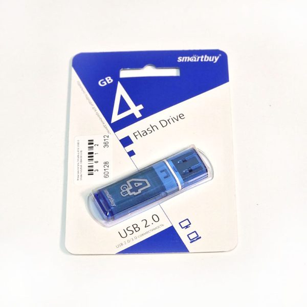 Флеш-накопитель Smartbuy 4Gb USB2.0 Glossy Голубой (SB4GBGS-B)