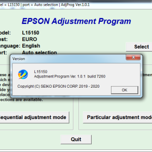 Adjustment program Epson L15150
