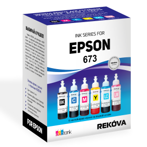 Комплект чернил Rekova для Epson L800, L805, L1800 100 мл., 6 цветов (серия 673)