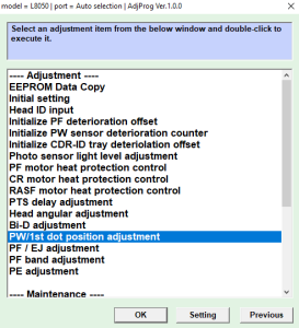 Adjustment program Epson L8050 (ПАМПЕРС НЕ СБРАСЫВАЕТ, только Platen pad counter)
