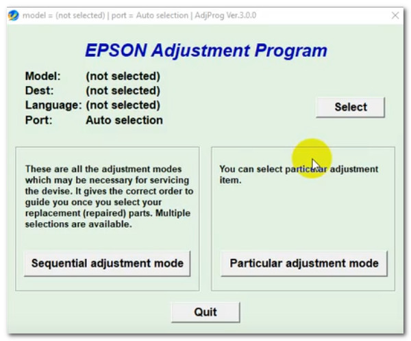 Сброс счетчика памперса с помощью Adjustment program на Epson L1210, L1250, L3200, L3201, L3210, L3211, L3250, L3251, L3252, L3256