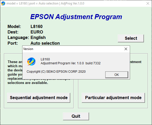 Adjustment program Epson L8160 (ПАМПЕРС НЕ СБРАСЫВАЕТ, только Platen pad counter)