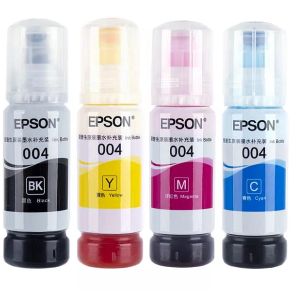 Комплект оригинальных чернил (краски) Epson 004 серия 4х65 мл.