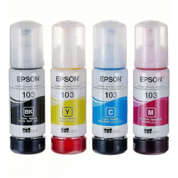 Чернила Epson 103 для L1110, L3100, L3101, L3110, L3111, L3150, L3151, L5190 4x65ml, ecotank